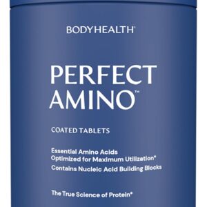 BodyHealth PerfectAmino (600 ct) Easy to Swallow Tablets, Essential Amino Acids Supplement with BCAAs, Vegan Protein for Pre/Post Workout & Muscle Recovery with Lysine, Tryptophan, Leucine, Methionine