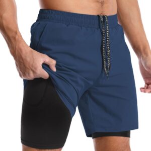 Aolesy Men’s 5”/7” Running Shorts Quick Dry Workout Gym Shorts with Pockets, Tennis Training Athletic（Linerless & Liner）