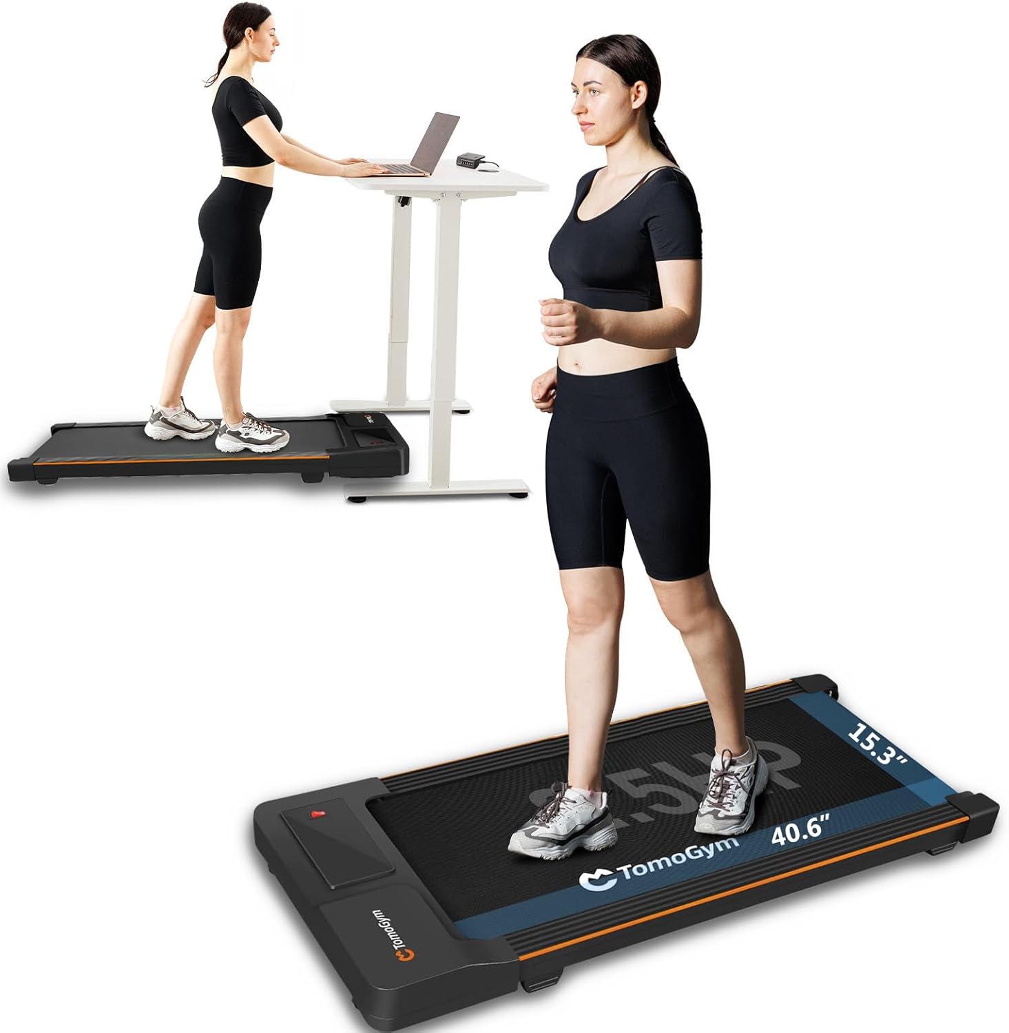Walking Pad, 2-in-1 Treadmill for Home & Office, Portable Under Desk Treadmill Walking Jogging Machine with Remote Control