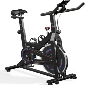 Exercise Bike, Magnetic Stationary Bike, Indoor Cycling Bike Cycle Bike for Home Fitness, Exercise Bike with Phone Tablet Mount, Comfortable Seat Cushion & LCD Display