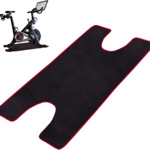 Exercise Bike Sweat Towel Mat, Super Absorbent Spin Bike Sweat Guard, Anti Slip & Machine Washable Mat Compatible with Peloton Bike, Peloton Accessories Black/Red