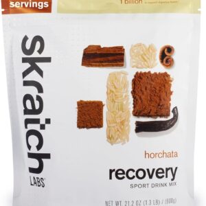 Skratch Labs Post Workout Recovery Drink Mix with Horchata, (21.2 oz, 12 Servings) with Complete Milk Protein of Casein and Whey and Probiotics, Gluten Free, Kosher, Vegetarian