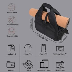 Yoga Bag for Women –Gym Tote with Shoe Pocket, Insulated Bottle Holder & Multiple Compartments – Yoga Tote Bag for Gym, Christmas Gift for Women