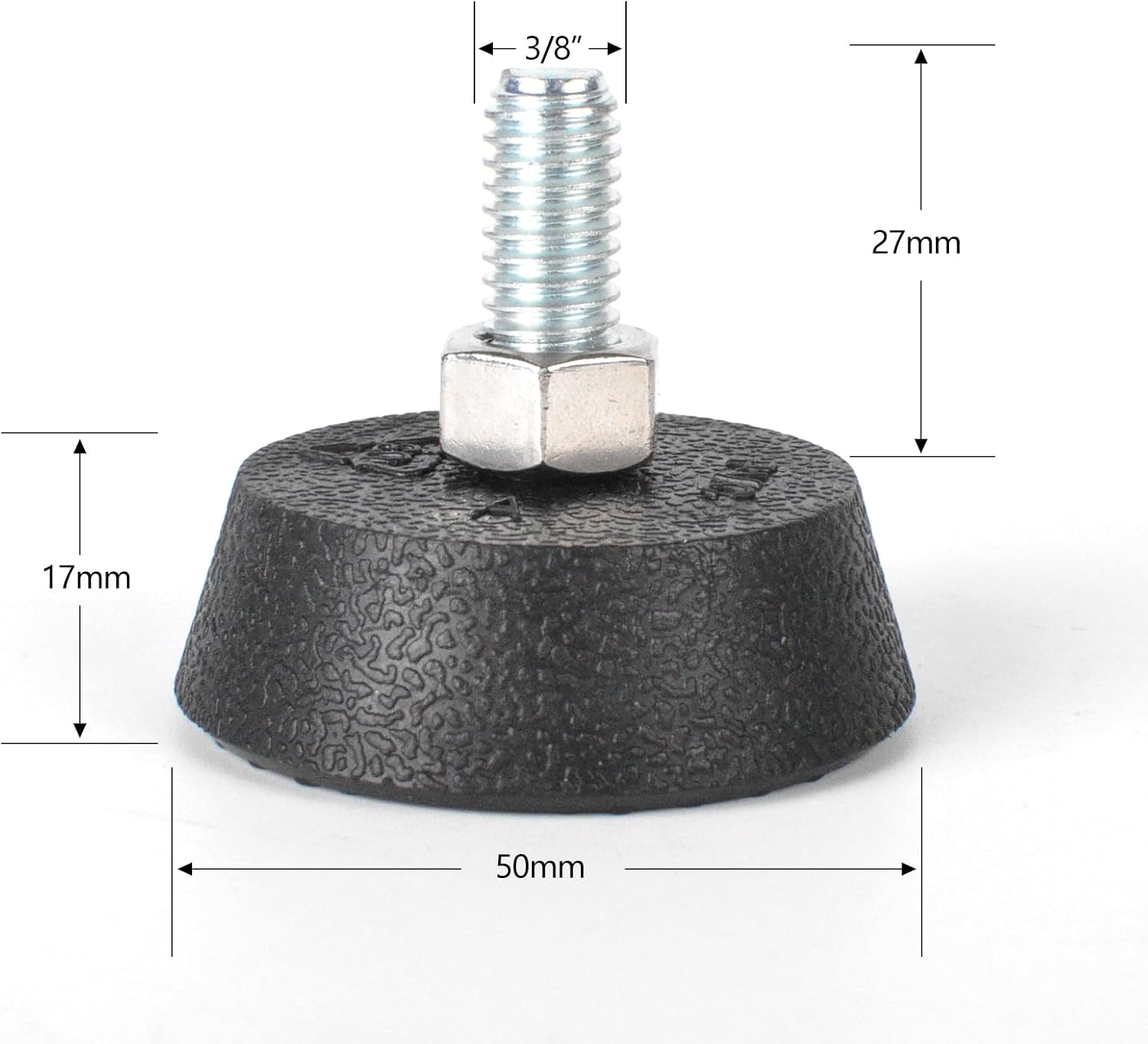 (4 Pack Upgrade 3/8" Spin Bike Foot Pads Compatible with Peloton Bike Replacement Parts Non-Slip Shock-Absorbing Leveling Feet with Sound-Proof Rubber for Exercise Bike Leveling - Image 2