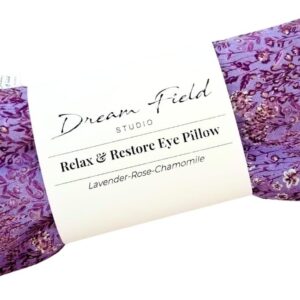 Handcrafted Lavender Eye Pillow – Organic Aromatherapy, Weighted Flaxseed Design, Warm or Cool Use | Violet Watercolor Floral