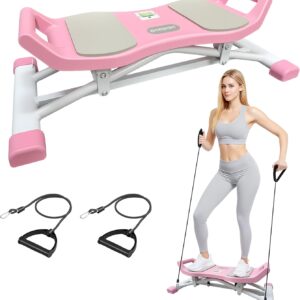 EPHESPORT Upgraded Slide Steppers for Exercise at Home, Balance Board, Wobble Board with Resistance Bands, Portable Ski Balancing Machine Featuring LCD Monitor, Full Body Cardio Workout Equipment