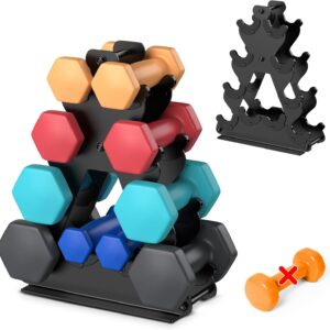 Dumbbell Rack Stand Only | Space-Saving Weight Rack for Home Gym, Hand Weight Rack Dumbbell Storage for Dumbbell Set (3-15 LB), Durable Metal Stand with Easy Assembly (Dumbell not Included)