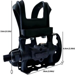 YBEKI Professional Bike Pedals with Adjustable Toe Clips & Straps | Dual Sealed Bearings for 360° Smooth Ride | Lightweight Alloy-Composite Pedals for Spin, Peloton, Schwinn, Road & Mountain Bikes