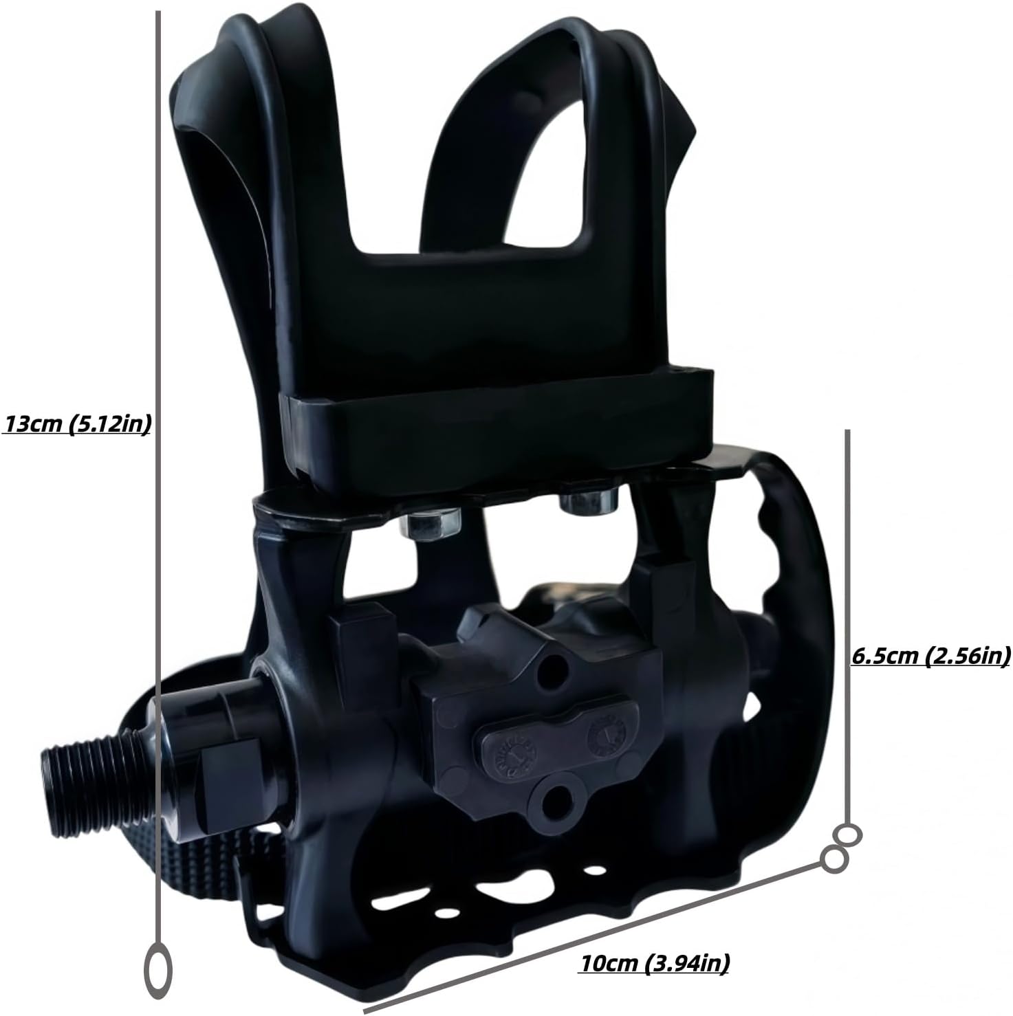 YBEKI Professional Bike Pedals with Adjustable Toe Clips & Straps | Dual Sealed Bearings for 360° Smooth Ride | Lightweight Alloy-Composite Pedals for Spin, Peloton, Schwinn, Road & Mountain Bikes - Image 2