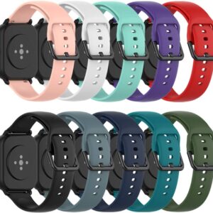 QGHXO Band Replacement for Amazfit GTS 4/4 Mini/3/2/2e/ GTR Mini/GTR 42mm/Active, Soft Silicone Band Replacement for Amazfit Bip 3/3 Pro/U Pro/S lite/Lite/S/U