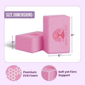 MHW – LIVE WELL EVA Foam Yoga Block, High Density Foam Exercise Block – Lightweight Pilates Block – 9.06 x 5.91 x 2.95 Inches, Single Piece, EVA Material – Pink