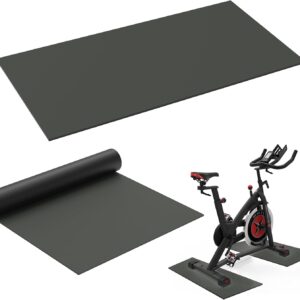 2PCS Exercise Bike Mat, Non-Slip Exercise Bike Mat for Floor for Rowing Machine and Stationary Spin Bike
