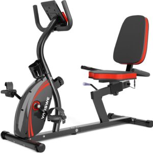 VANSWE Recumbent Exercise Bike for Adults Seniors – Recumbent Bikes for Home with Magnetic Resistance, Bluetooth and App Connectivity, Pulse Sensor