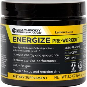 BODi Energize Pre Workout Powder – Beta-Alanine, Quercetin & Low-Dose Caffeine Formula for Enhanced Energy & Focus, Increase Energy & Endurance Supplement, Lemon Flavored, 40 Servings