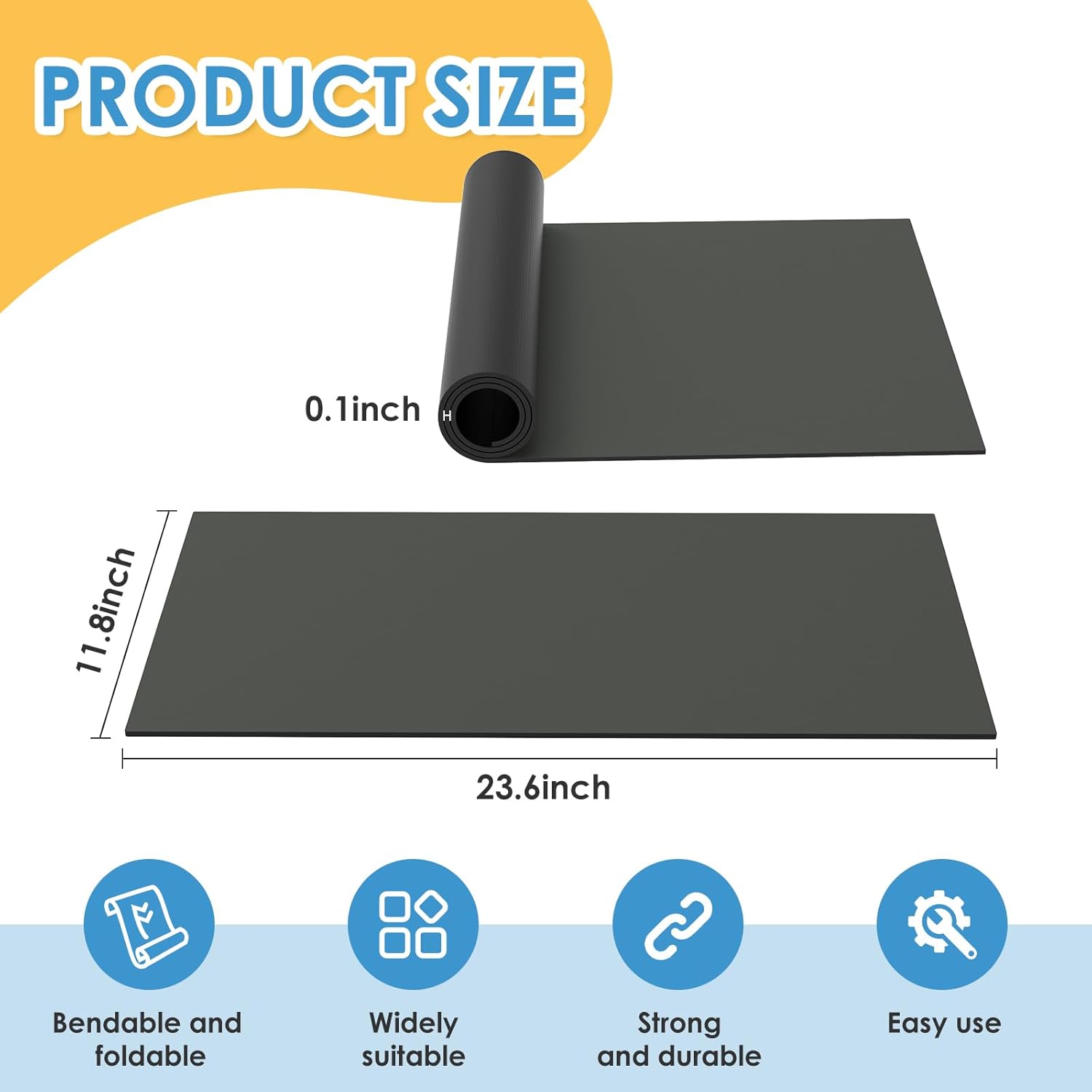 2PCS Exercise Bike Mat, Non-Slip Exercise Bike Mat for Floor for Rowing Machine and Stationary Spin Bike - Image 2