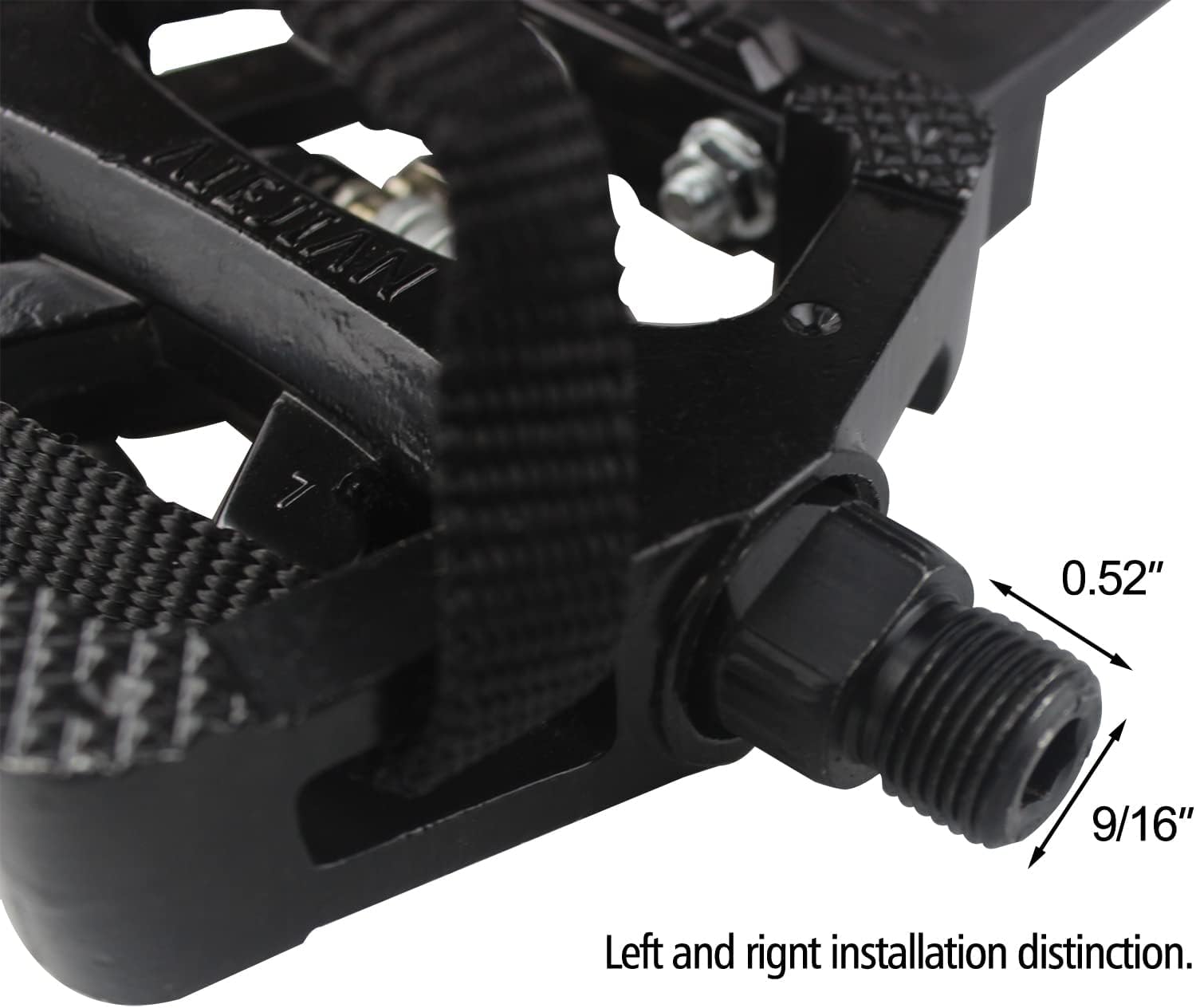 SPD Bike Pedals with Toe Clip Straps Cage Compatible with Shimano SPD 9/16'' for Peloton/MTB/Spin/Indoor/Exercise Bicycle Pedals Replacement Assecories - Image 4