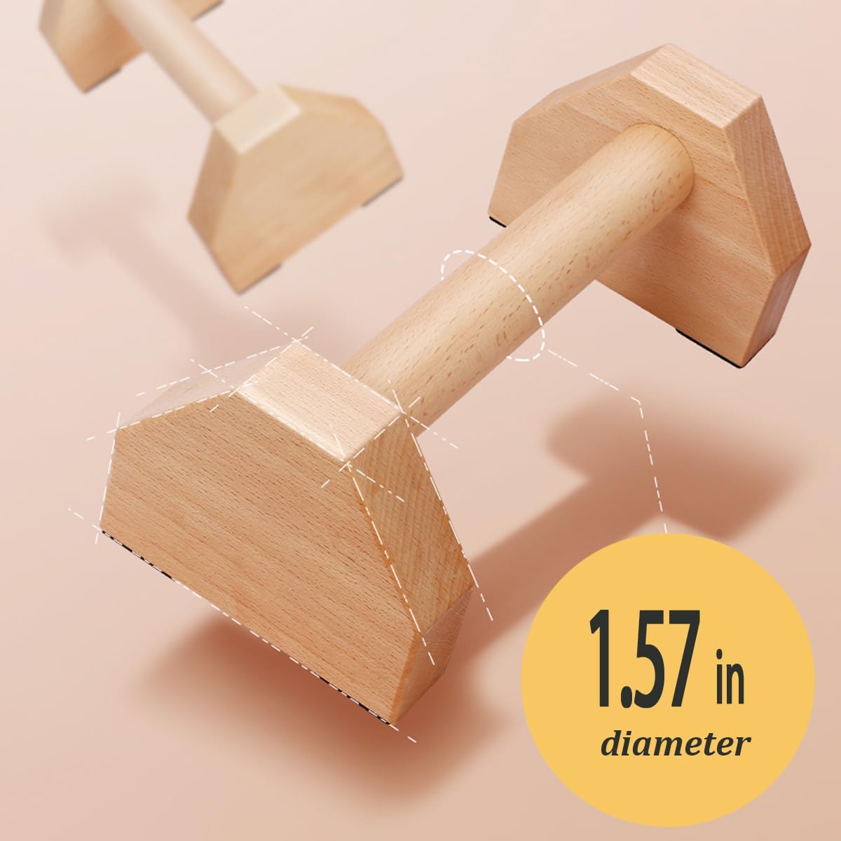 Push Up Bars Stands, 1 Pair Wooden Parallettes Gravity Fitness, Mini Handle Pumps, Push Ups for Fitness, Gymnastics, Aerobics - Image 2