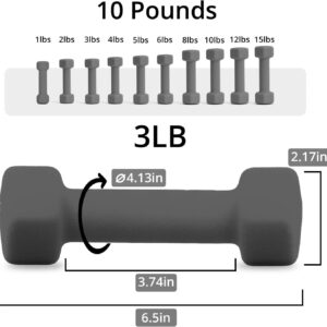 Portzon Weights Dumbbells 10 Colors Options Compatible with Set of 2 Neoprene Dumbbells Set,1-15 LB, Anti-Slip, Anti-roll, Hex Shape