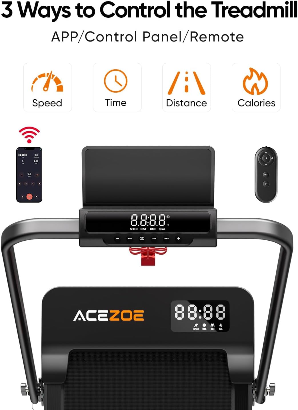 2-in-1 Foldable Treadmill with 3-Level 10% Incline, Walking Pad for Home Small Office, Compact Portable Under Desk Treadmill with Handle,Dual LED Display, APP & Remote, 300 lbs Capacity - Image 4