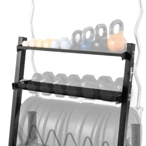 Yes4All 6 Pegs & 4 Barbell Storage Racks Load Up to 1190 LBS – Wall Mounted Weight Plate Tree & Barbell Holder