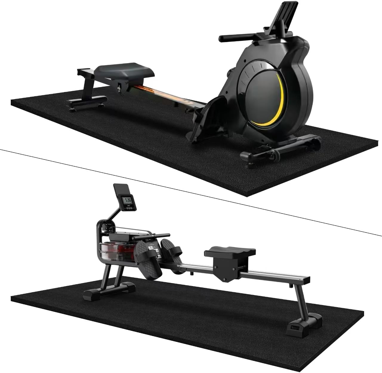 Treadmill Rowing Machine Mat for Carpet Floors 84x36,Adapted to Yosuda Rowing Machine,1/4 Thick Mat for Hardwood Floors, for Under Treadmill on Carpet,Exercise Equipment Mat,Noise Shock Absorption - Image 9