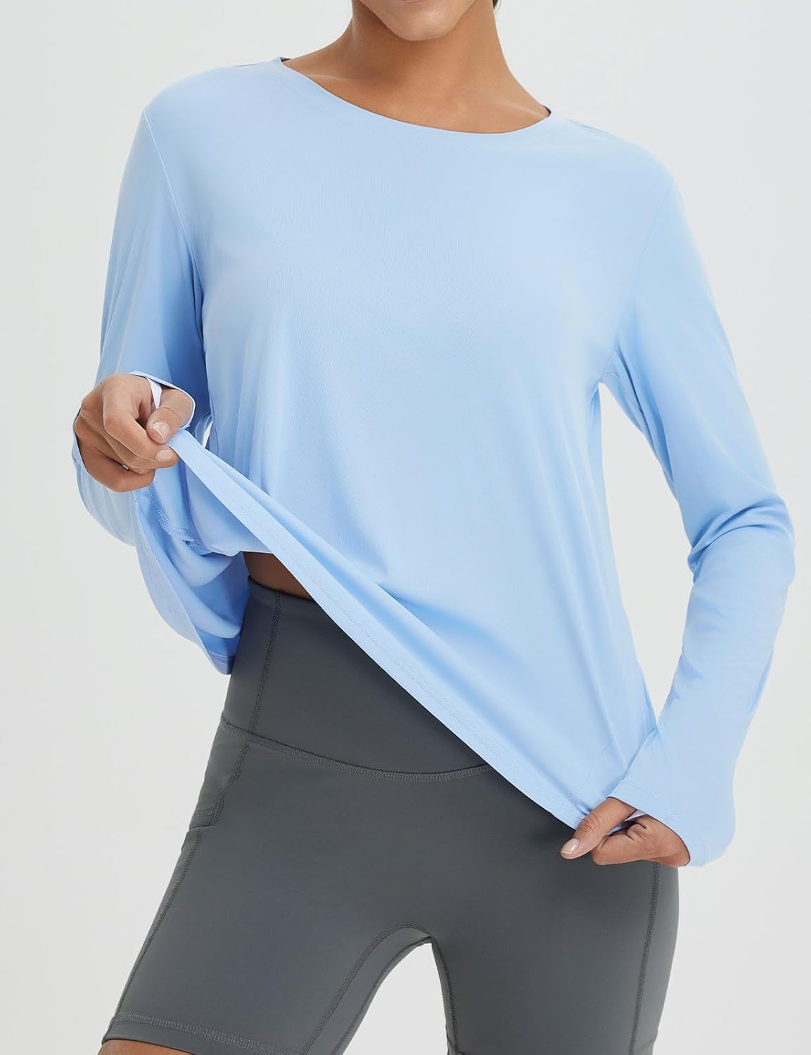 baleaf Women's Long Sleeve Workout Tops Athletic Shirts Split Back Running Gym Quick Dry Sun Protection UPF 50+ - Image 4