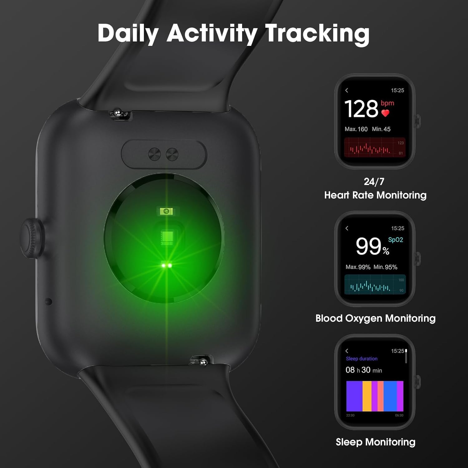EURANS Smart Watch 45mm, AMOLED Fitness Watch with Heart Rate/Sleep Monitor Steps Calories Counter, IP68 Waterproof Activity Tracker Compatible with Android iOS - Image 2