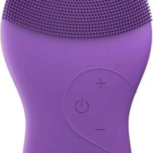 Nautica PC120 Facial Cleansing Brush Made with Ultra-Hygienic Soft Silicone, Waterproof, Rechargeable Vibrating Face Exfoliator Scrub Brush with Sonic Technology for Men & Women – Hy Purple