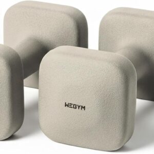 WeGym SafeGrip Square Dumbbells with Anti Slip Handles, Aesthetic Free Weights for Home Workouts, Stable Design Prevents Rolling during Floor Exercises