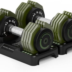 Adjustable Dumbbells Set 22.5LB Pair, 1-Sec Fast Adjustable 5 Free Weights, Premium Comfort Non-slip Metal Handle, Compact Size for Full Body Home Workout