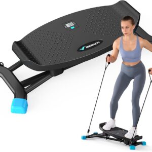 MERACH Balancing Machine for Full Body Workout, Sliding Ski Simulator with Resistance Bands, 300 LBS Loading Capacity Exercise Workout Equipment for Women﻿(Black)
