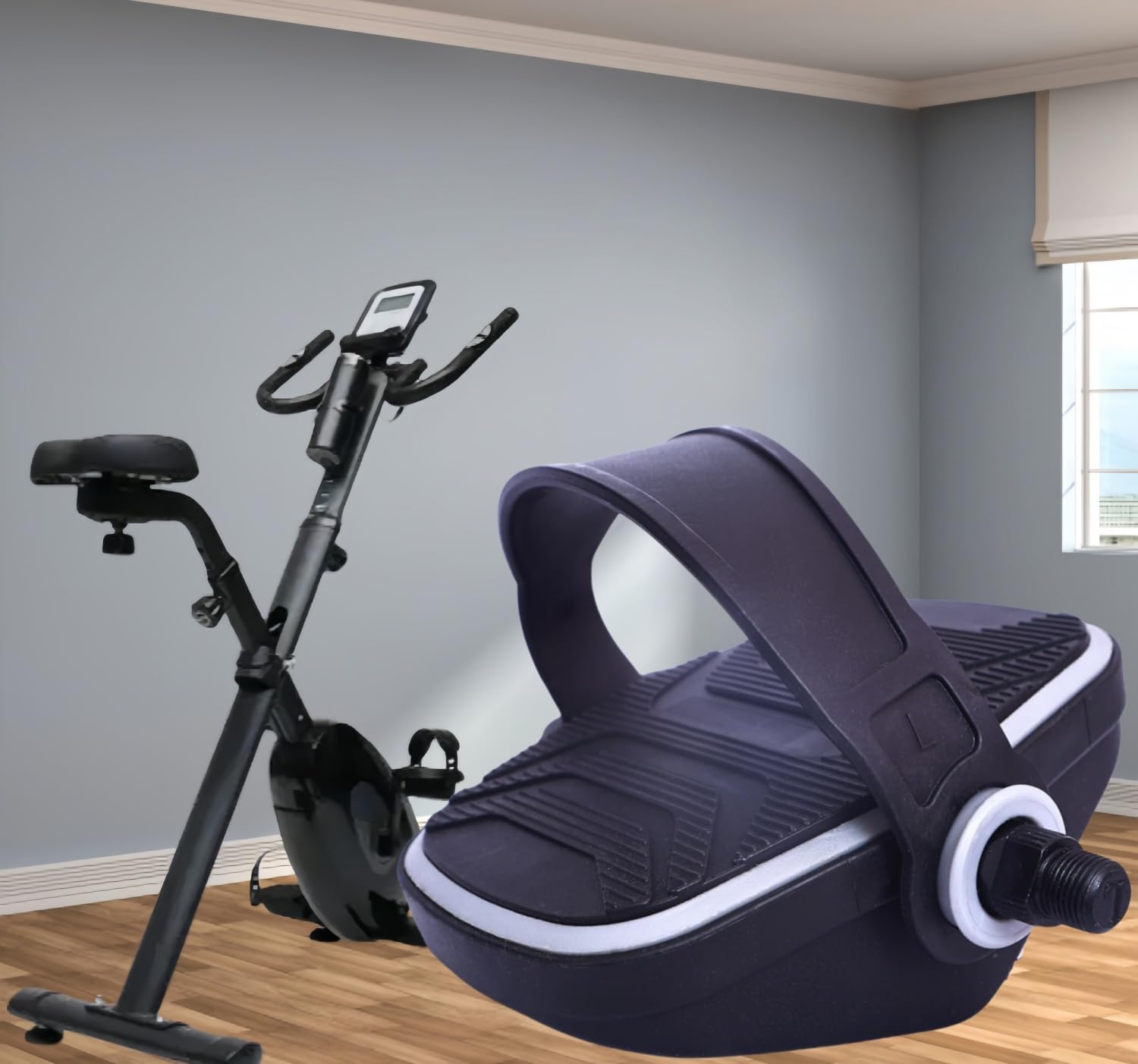 YBEKI Pro Spin Bike Pedals with Adjustable Straps - 9/16" Spindle for Peloton/Schwinn/Sunny Indoor Exercise Bikes | Heavy-Duty PP Plastic & PVC Straps | Non-Slip Diamond Surface - Image 7