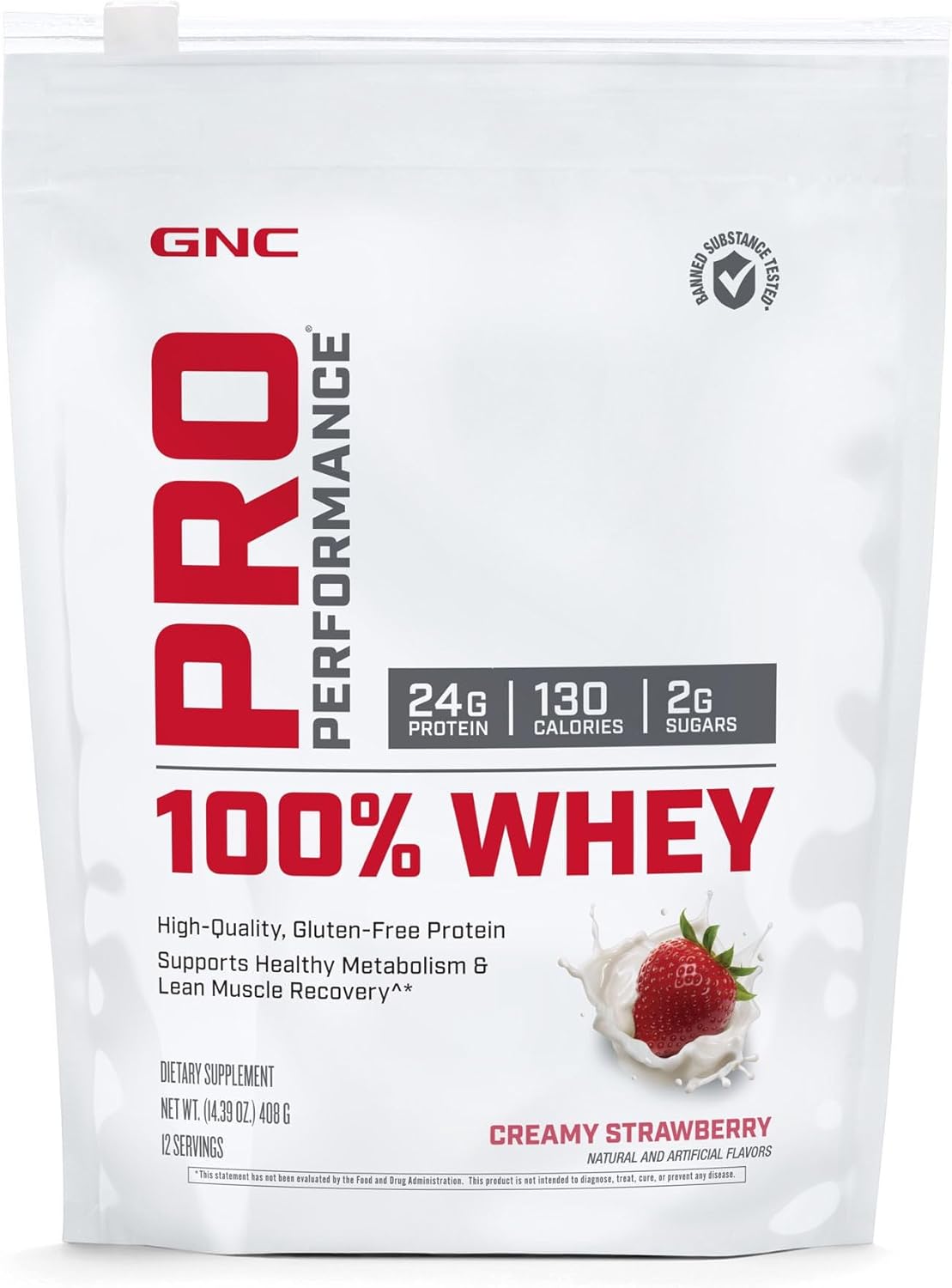 GNC Pro Performance 100% Whey - Creamy Strawberry (12 Servings)