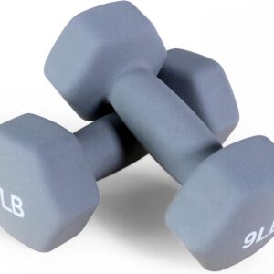 Fitvids Neoprene Dumbbell Hand Weights, Anti-Slip, Anti-roll, Hex Shape Colorful, Pair or Set with Stand