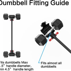 Dumbbell Converter by SEWD – Turn Dumbbells into Barbell Set – Adjustable Weights & Up to 220LB Capacity Barbell for Home Gym Full Body Workouts – Red