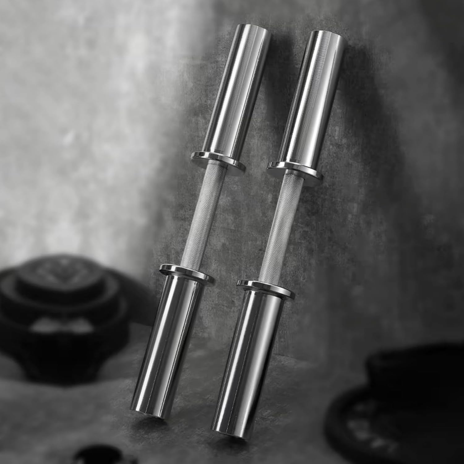 16" Olympic Dumbbell Handle Pair - Solid Adjustable Dumbbell Bars With Spring Collars 2'' Can Load(150LB/350LB), Suitable For Home Gym Exercise - Image 4
