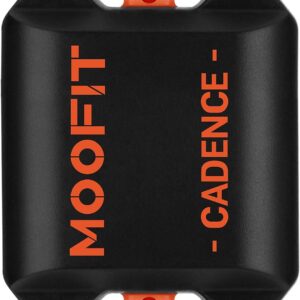 moofit Cadence Speed Sensor, Bluetooth & ANT+ Wireless RPM Cycling Spin Bike Cadence Sensor for Wahoo/Coosporide/Rouvy/Peloton, IP67 Waterproof, Orange