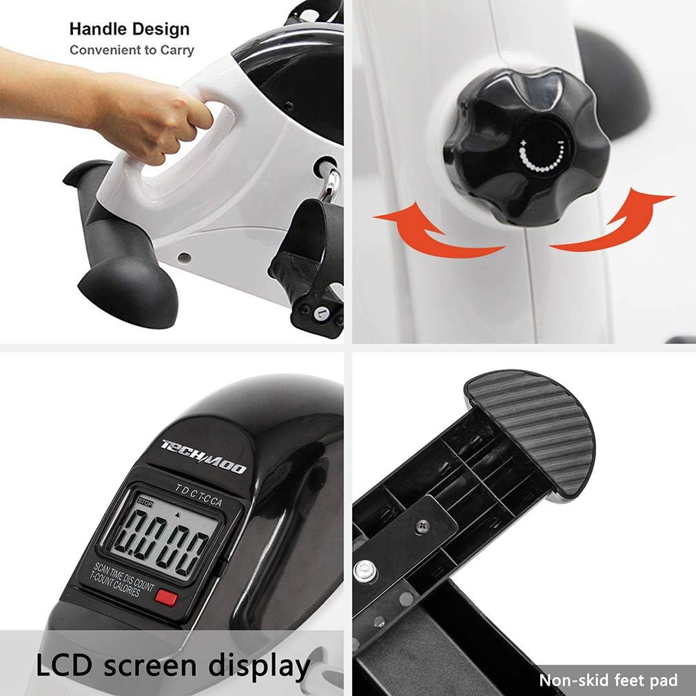 Under Desk Bike Pedal Exerciser Portable Home Exercise Bike Pedal Exerciser Foot Peddler Portable Therapy Bicycle Leg Peddler Portable Mini Cycle Bike for Hands Arm Trainer - Image 2