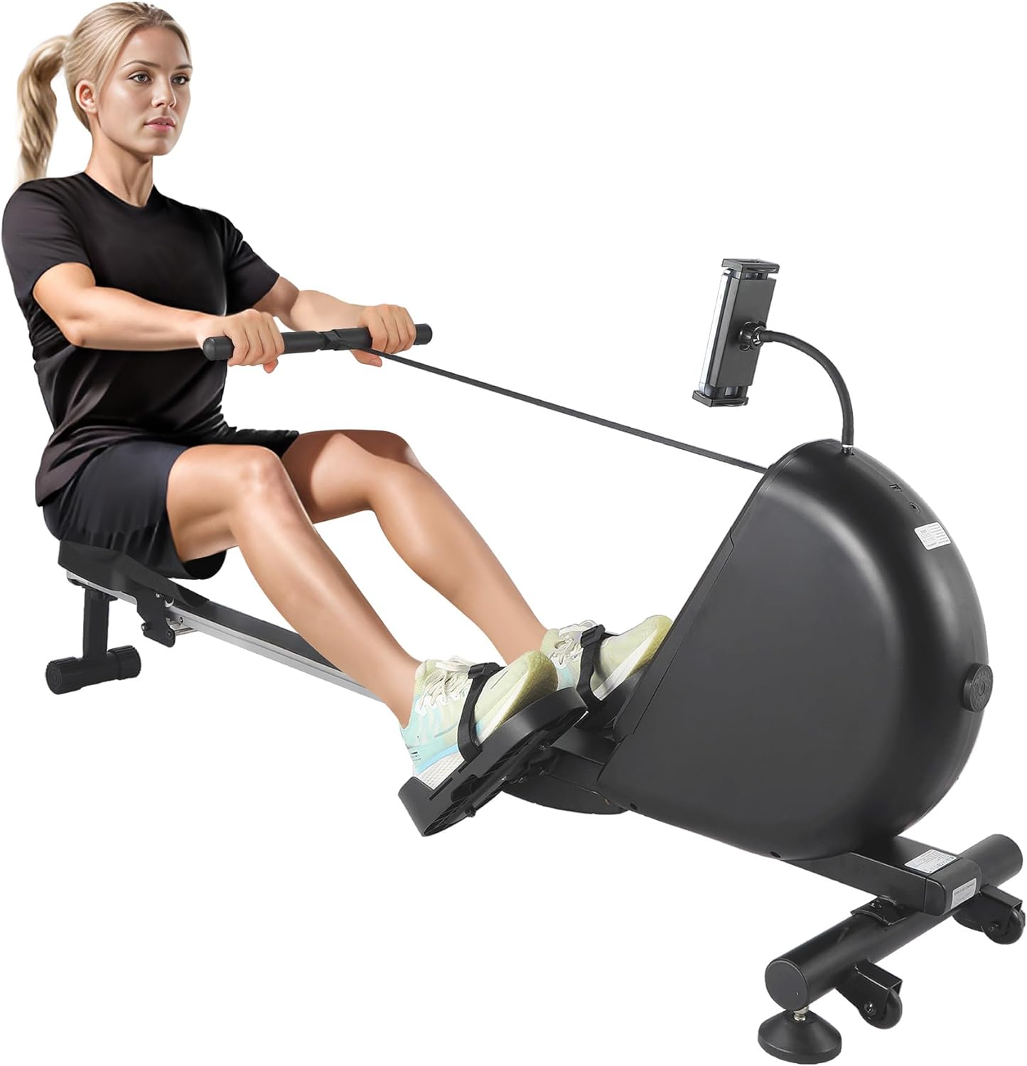 Home Water Rowing Machine - 380 LBS Weight Capacity. Digital Monitor Tracks Workout Data, Ergonomic Seat Ensures Comfort. App-Enabled for Guided Training