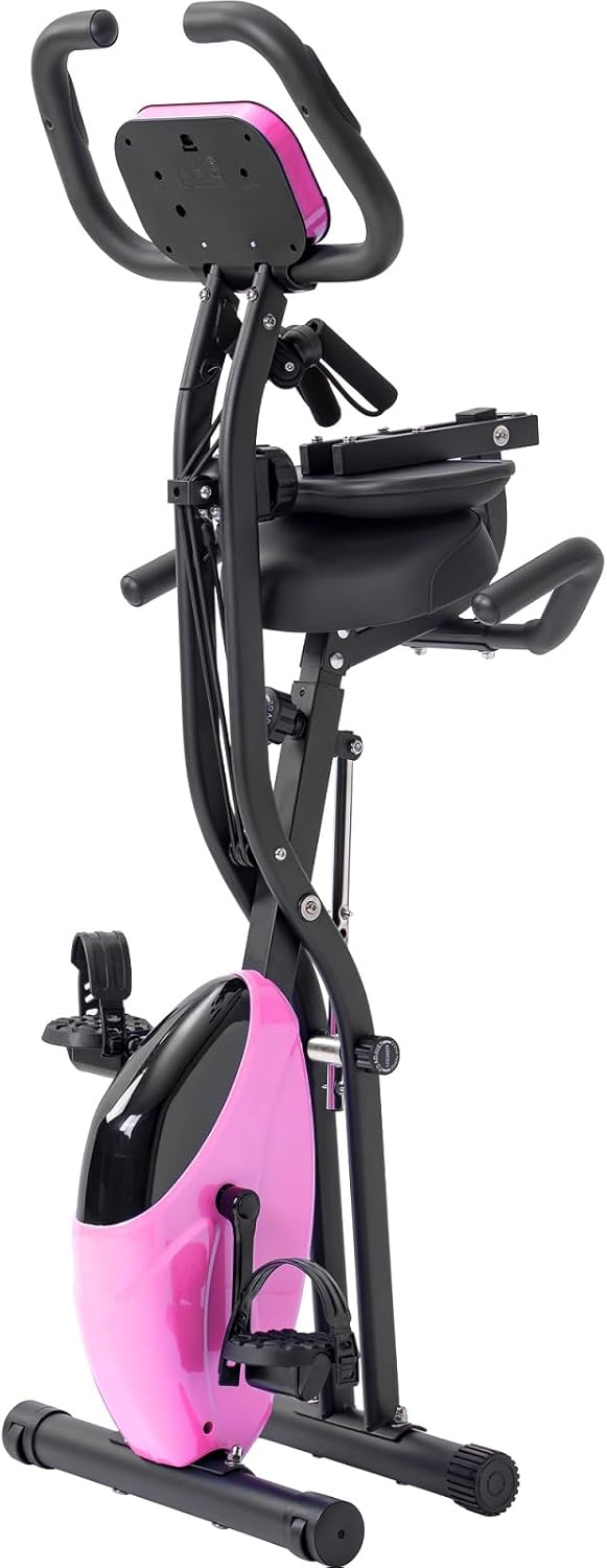Folding Exercise Bike Foldable Fitness Stationary Bike, Upright Indoor Cycling Bike for Home Gym, 10 Level Adjustable Resistance Exercise Bike with 350lbs Capacity - Image 9