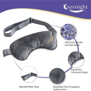 Cozynight Weighted Lavender Eye Mask for Sleeping, Yoga, Dry Eyes, Headache, Migraine Relief – Great Relaxation Gifts for Mom, Dad, Women, Men – Aromatherapy Lavender Eye Pillow Gift