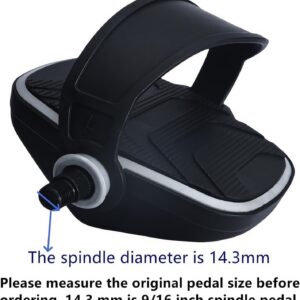 YBEKI Pro Spin Bike Pedals with Adjustable Straps – 9/16″ Spindle for Peloton/Schwinn/Sunny Indoor Exercise Bikes | Heavy-Duty PP Plastic & PVC Straps | Non-Slip Diamond Surface