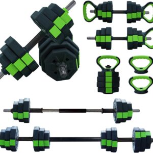 Adjustable Dumbbell Set, Exercise & Fitness Dumbbells, Adjustable Dumbbell Weights, Barbell Weight Set for Home Gym Exercise Used As Dumbbells, Barbell or Kettlebells, Multiple Options