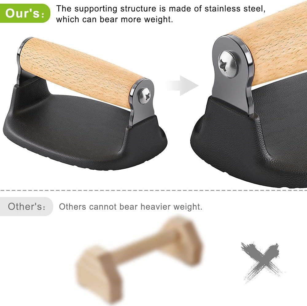 Dolibest Push-Up Bars Wood Push Up Handles Push Up Stand for Strength Training Equipment, Floor Workout Exercise (2PCS) - Image 3