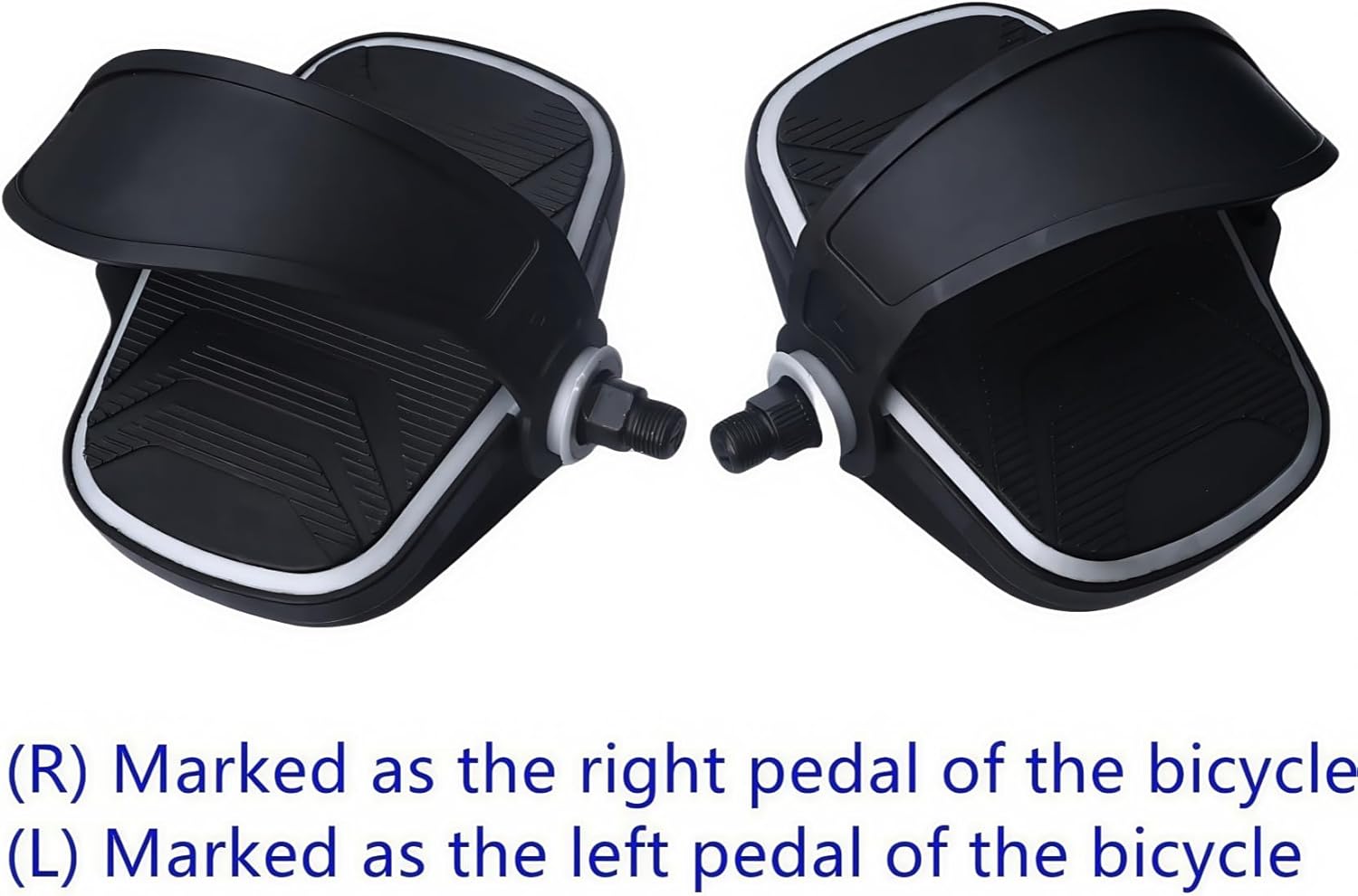 YBEKI Pro Spin Bike Pedals with Adjustable Straps - 9/16" Spindle for Peloton/Schwinn/Sunny Indoor Exercise Bikes | Heavy-Duty PP Plastic & PVC Straps | Non-Slip Diamond Surface - Image 3