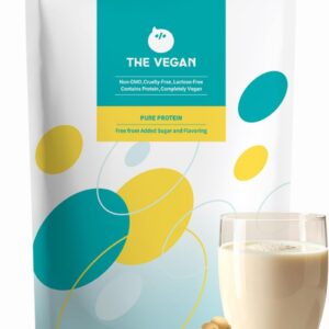 THE VEGAN Plant Based Protein Powder (Plain & Unsweetened) | 2.2lb Vegan Protein | Non-GMO Low FODMAP Soy Protein Isolate with Probiotics | Dairy-Free | Vegan-Friendly | Low Cholesterol | 25 Serving