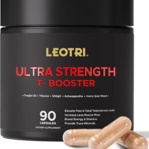 Ultra Strength T-Booster for Men: 23,900mg Herbal Blend with Tongkat Ali, Ashwagandha, Shilajit & More – Supports Muscle Strength, Energy & Stamina – 90 Capsules