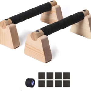 1 Pair Wooden Push Up Bar,For Home Parallettes Bars,Calisthenics Bars,For Fitness Handstand Training, Push-up Handles.