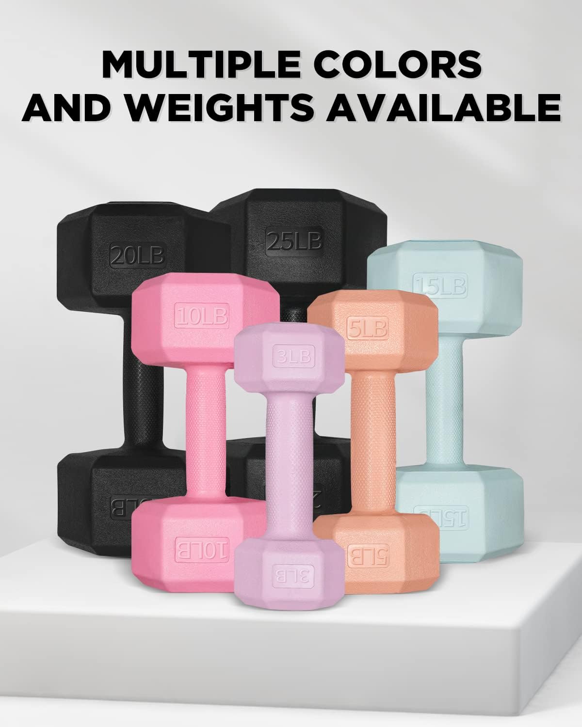 Dumbbell Sets - 5/10/15/20/25/36 lb Dumbbells Pair Hand Weights Set of 2 - Easy Grip - Arm Weights for Men and Women, Home Gym Exercise Equipment for Workouts Fitness Strength Training - Image 6