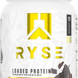 RYSE Loaded Protein Powder – Chocolate Cookie Blast – 25g Whey Protein Isolate & Concentrate with Prebiotic Fiber & MCTs – Low Carb, Low Sugar, Digestive-Friendly – 20 Servings / 1.5 lb Tub